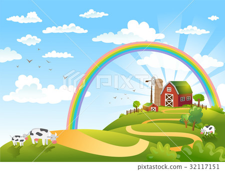 Happy farm vector illustration. 32117151