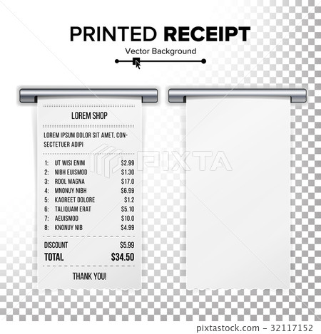 Printed Receipt Vector. Sales Shopping Realistic 32117152