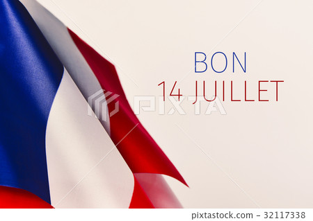 text bon 14 juillet, happy 14 july in French 32117338