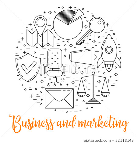 Marketing line illustration 32118142