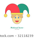 Medieval colorful logo emblem template, flat style 32118239