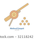 Medieval colorful logo emblem template, flat style 32118242