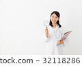 Doctor with magnifying glass 32118286