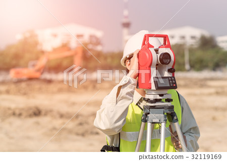 Construction engineer checking construction site 32119169