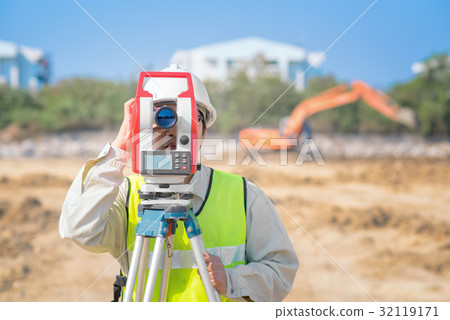 Construction engineer checking construction site 32119171
