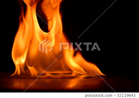 Beautiful fire flames on black background. Beautiful fire flames on black background. 32119643