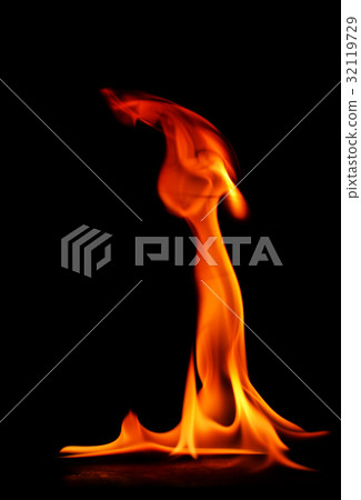 Fire flames on black background Fire flames on black background 32119729