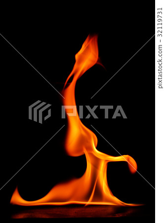 Fire flames on black background Fire flames on black background 32119731