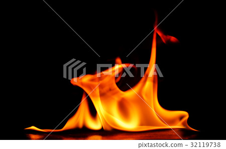 Fire flames on black background 32119738