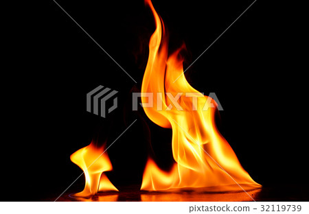 Fire flames on black background 32119739