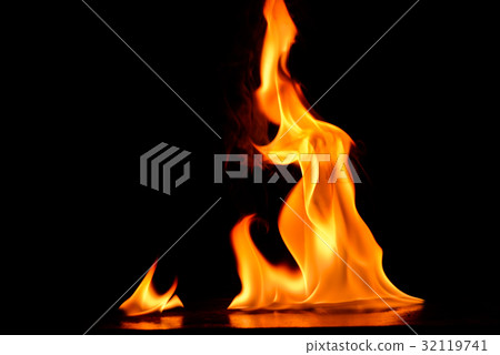 Fire flames on black background 32119741