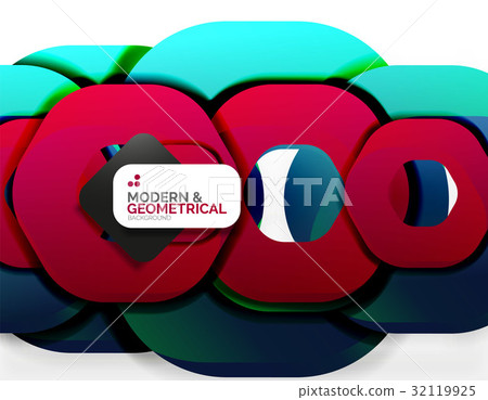 Geometric abstract background, cut chain shapes or 32119925