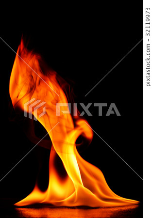 Beautiful fire flames on black background. Beautiful fire flames on black background. 32119973