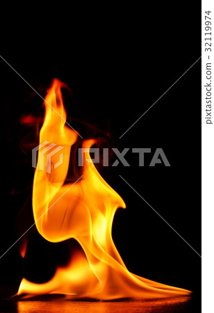 Beautiful fire flames on black background. Beautiful fire flames on black background. 32119974