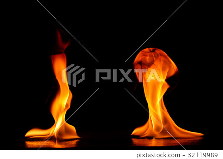 Beautiful fire flames on black background. Beautiful fire flames on black background. 32119989