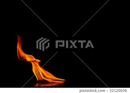 Beautiful fire flames on black background. Beautiful fire flames on black background. 32120036