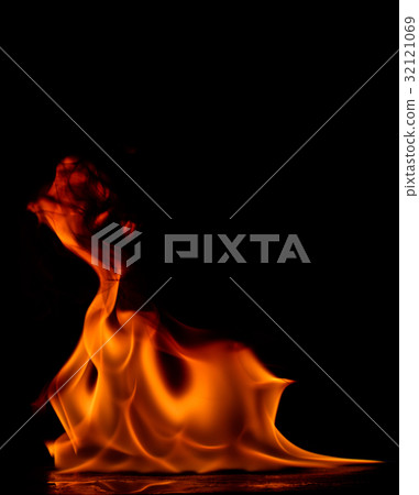 Beautiful fire flames on black background. Beautiful fire flames on black background. 32121069