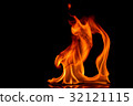 Beautiful fire flames on black background. 32121115