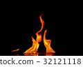 Beautiful fire flames on black background. 32121118