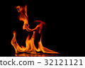 Beautiful fire flames on black background. 32121121