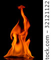 Beautiful fire flames on black background. 32121122