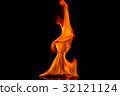 Beautiful fire flames on black background. 32121124