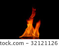 Beautiful fire flames on black background. 32121126