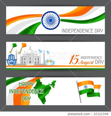 India Independence Day banners. Celebration 15 th 32122348