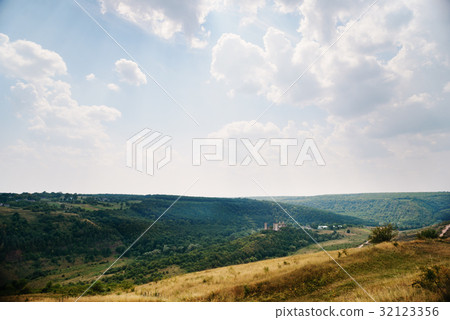 Scenic view of Chervonohorod Castle ruins Scenic view of Chervonohorod Castle ruins 32123356