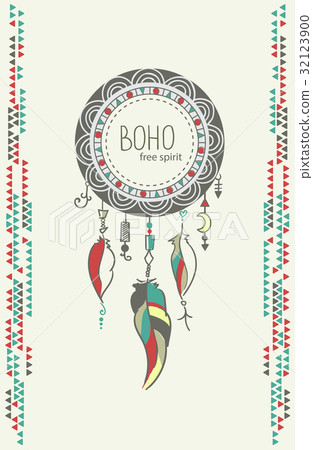 boho hand drawn dreamcatcher eps8 32123900