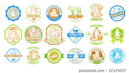 Set of vector illustrations, badges, stickers 32124037