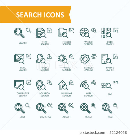 Set of vector illustrations fine line icons of 32124038