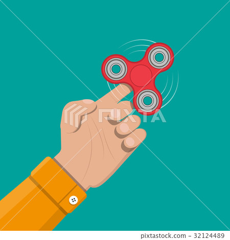 Hand spinner. Antistress toy, fidget spinner. Hand spinner. Antistress toy, fidget spinner. 32124489