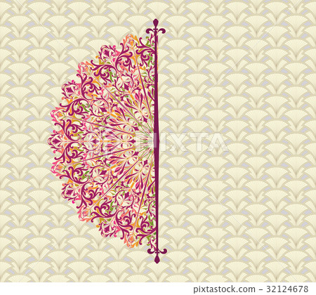 Abstract seamless pattern with circular ornament 32124678
