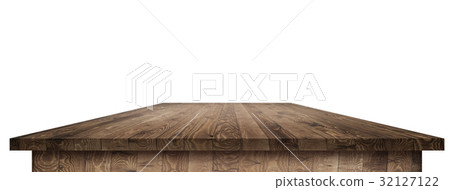 Empty wooden table perspective with clipping mask Empty wooden table perspective with clipping mask 32127122