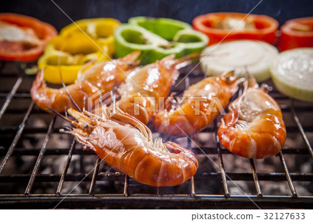 shrimp,prawns grilled with chilly and onion shrimp,prawns grilled with chilly and onion 32127633