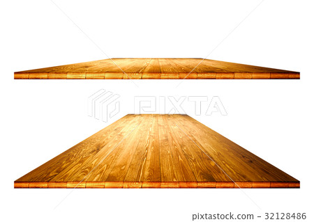 Empty wooden table with clipping path Empty wooden table with clipping path 32128486