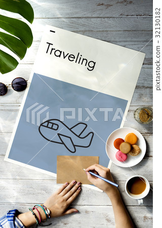 Airplane Flight Transportation Trip Destination Tour Airplane Flight Transportation Trip Destination Tour 32130182