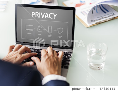 Computer Security System Data Protection Graphic 32130443