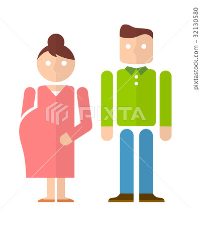 A pregnant woman going to a hospital and her husband 32130580