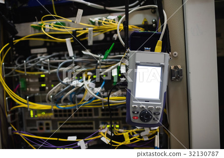 Close-up of rack mounted server 32130787