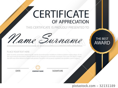 Gold Elegance horizontal certificate with Vector Gold Elegance horizontal certificate with Vector 32131189