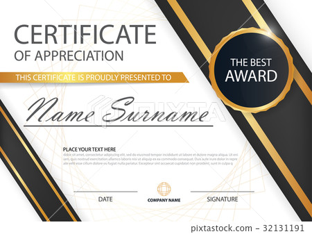 Gold black Elegance horizontal certificate Vector Gold black Elegance horizontal certificate Vector 32131191