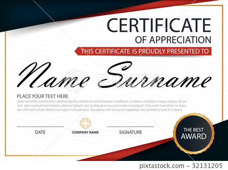 Red Elegance horizontal certificate with Vector 32131205