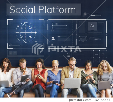 People connected with global communications network People connected with global communications network 32133567