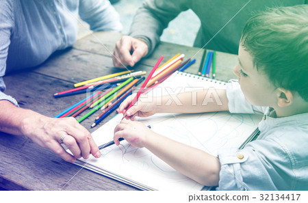 Gradient Color Style with Color Pencil Drawing Art Hobby Grandson Leisure Gradient Color Style with Color Pencil Drawing Art Hobby Grandson Leisure 32134417