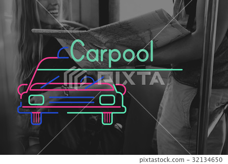 People Travel Journay and Car Graphic Icon 32134650