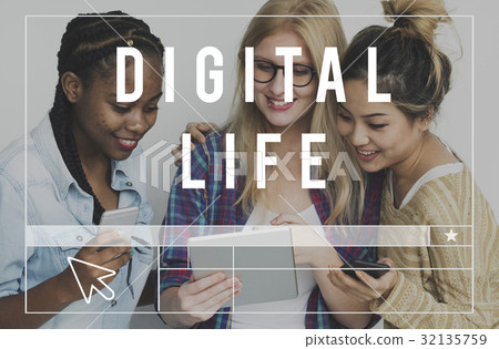 图库照片: social network online community words