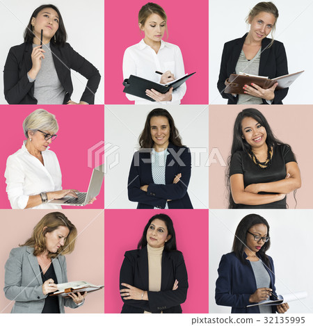 People Set of Diversity Business Women Studio Portrait People Set of Diversity Business Women Studio Portrait 32135995