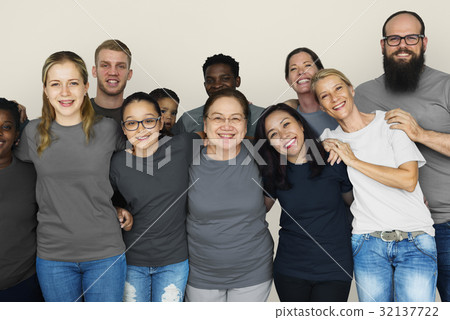 Diverse Group of People Together Studio Portrait 32137722